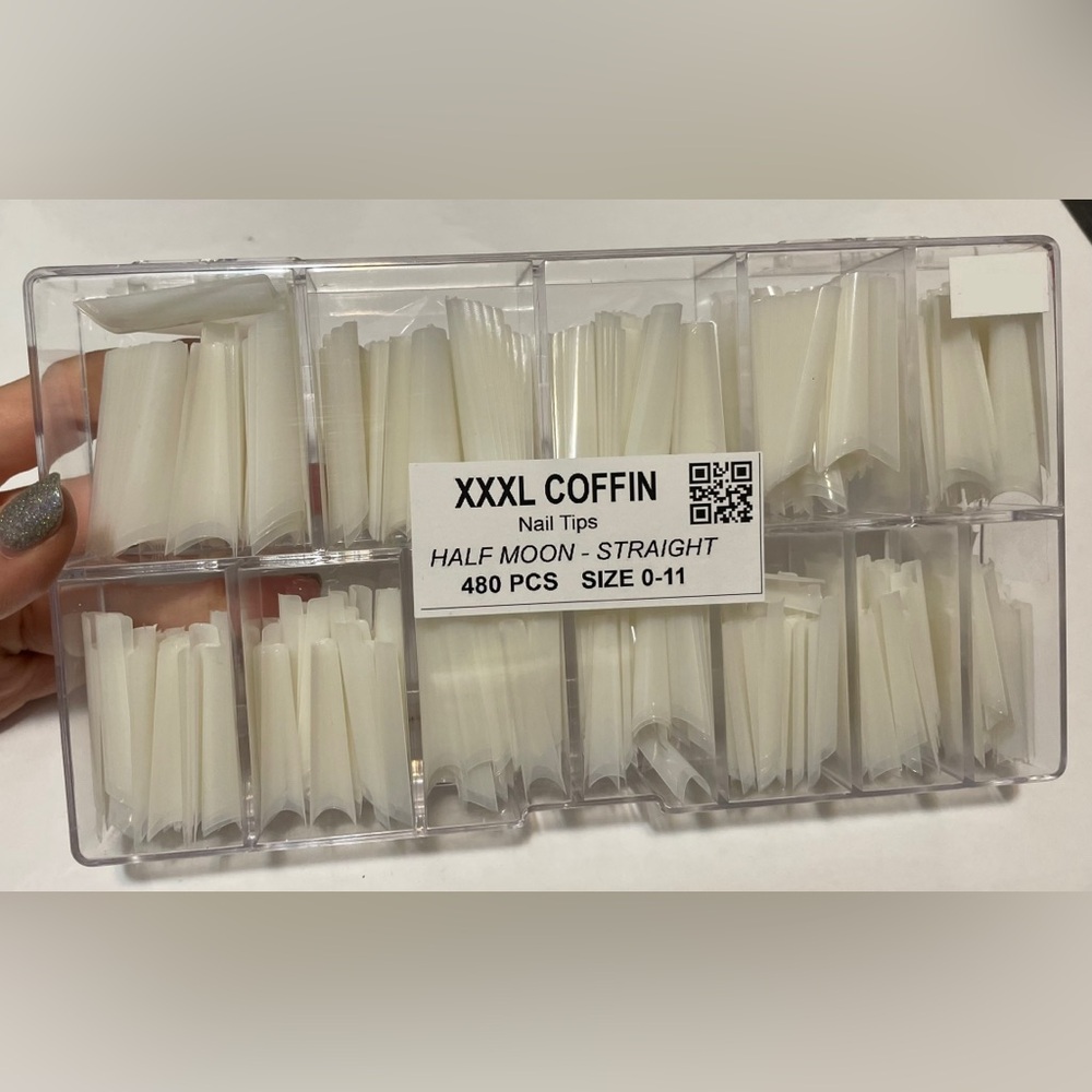 XXXL Coffin Straight Nail Tips With Box